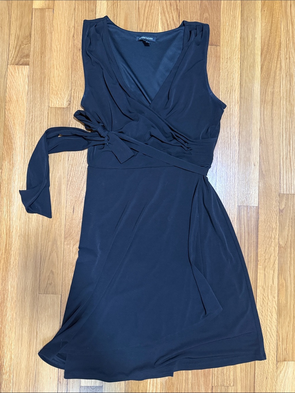 41 Hawthorn Navy Faux-Wrap Sleeveless Midi Dress